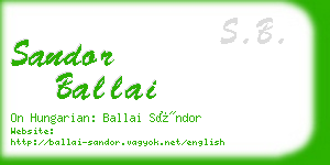 sandor ballai business card